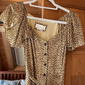 Anthropologie Leopard Print Midi Dress size 0